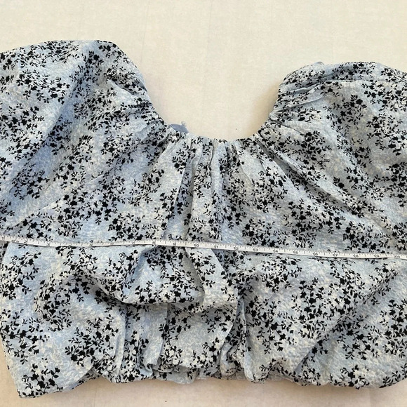 English Factory Floral Print Puff Sleeve Peplum Top Size M Baloon Sleeve… - Picture 6 of 8
